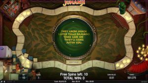 Jumanji Sticky-Vines featurespil