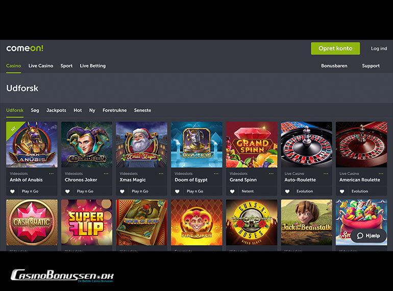 ComeOn » Få unik bonus i 2022 hos ComeOn Casino, læs anmeldelse