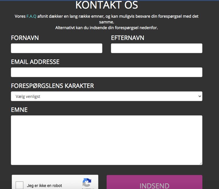 kunderservice hos Jackie jackpot casino