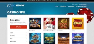 PlayMillion Casino skærmbilleder