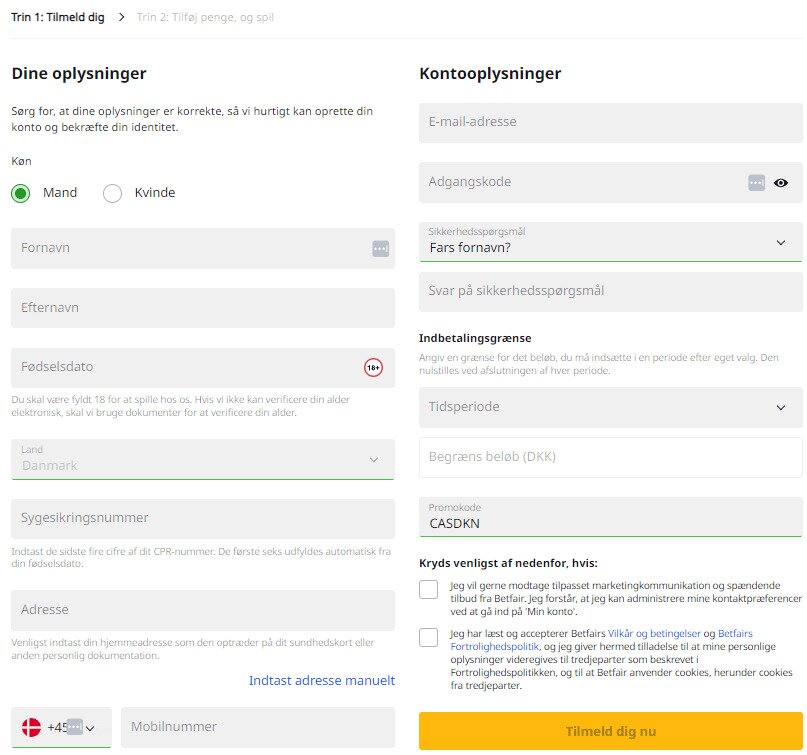 konto hos Betfair Casino 