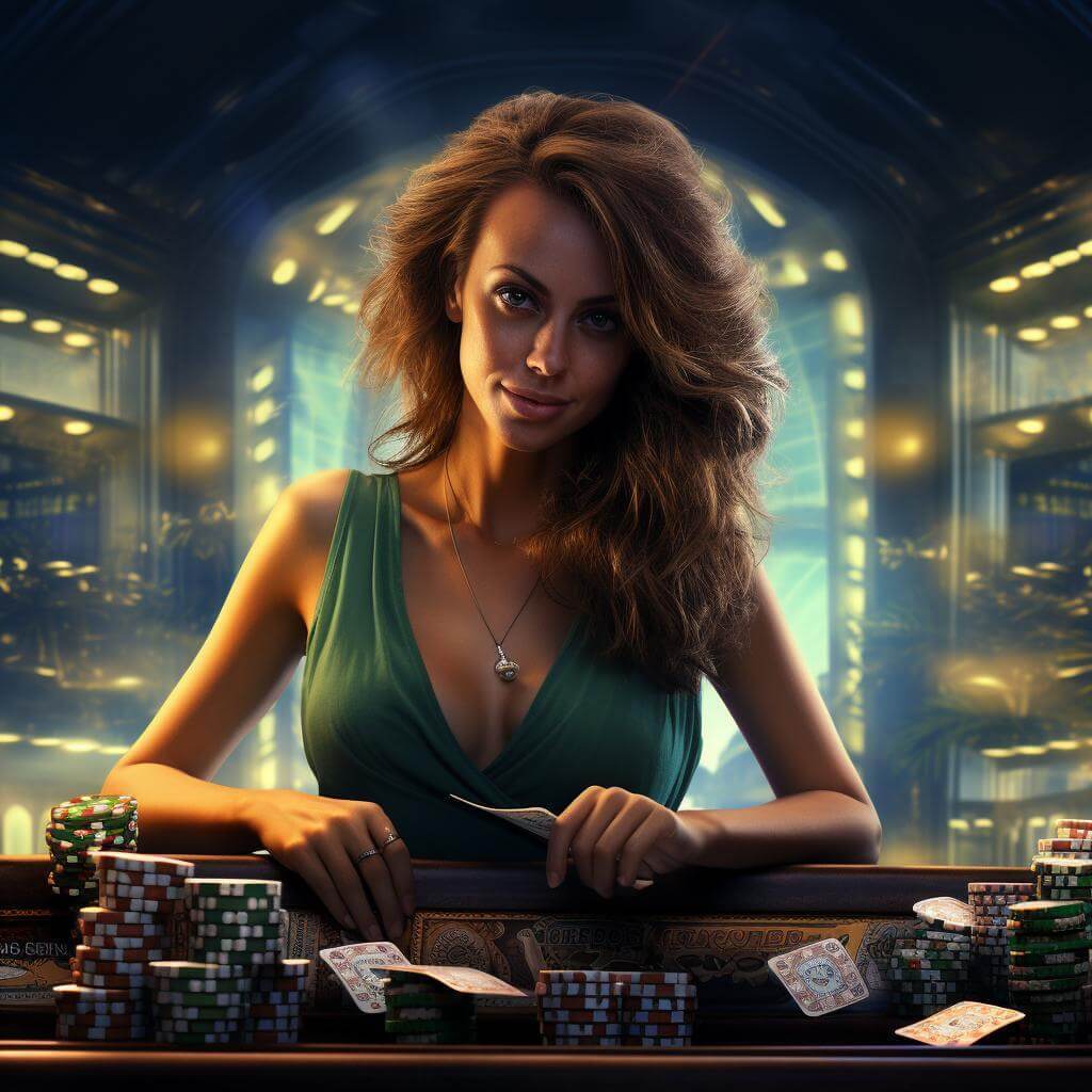 Lady playing casino games